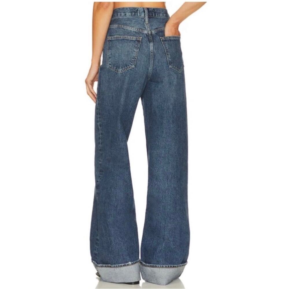 AGOLDE Dame High Rise Wide Leg Cuffed Jean Medium Wash | Women’s Size 28 EUC - Picture 6 of 12